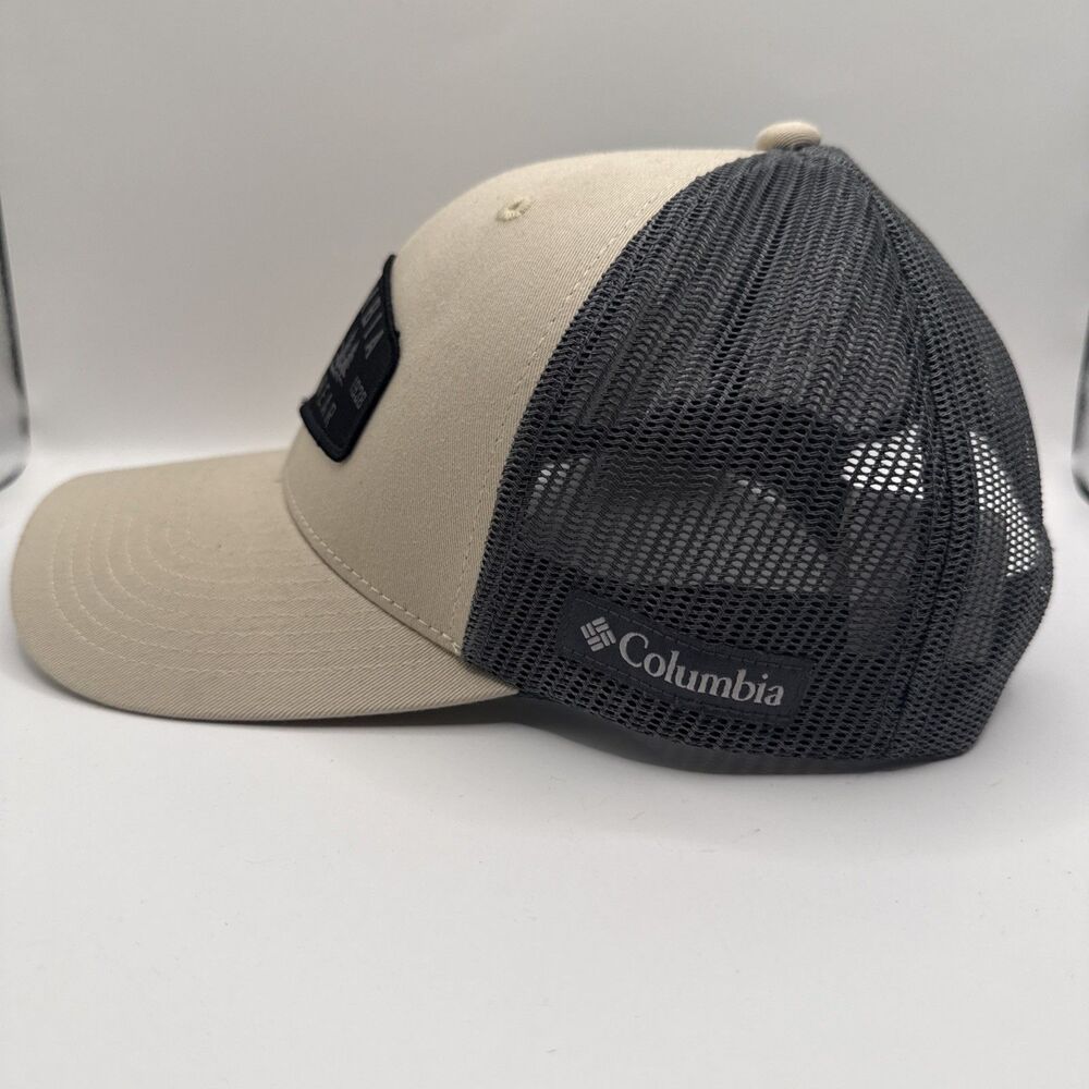 Columbia Sportswear Beige And Grey Men's Snapback Spring Grove Trucker Hat - Picture 2 of 7